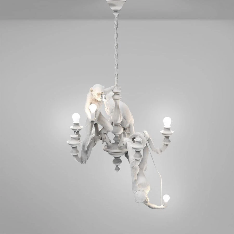 Monkey Lamp - Chandelier White By Seletti 2 Monkey Lamp - Chandelier White By Seletti - Image 2
