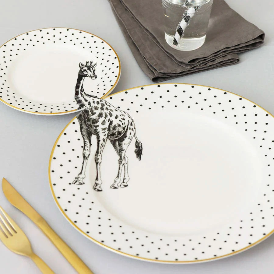 Monochrome Plate Set - Giraffe 2 Monochrome Plate Set - Giraffe - Image 2