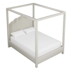 Custom Novi Canopy Bed 32 Custom Novi Canopy Bed -Scout Design Studio NoviCanopyBedinDaliIvoryVelvet.03