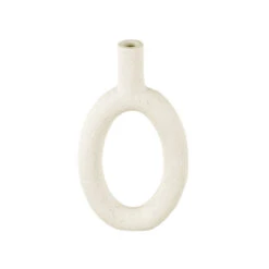 Oval Ring Vase - Ivory