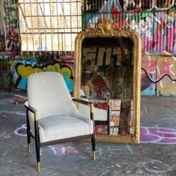 Santarelli Lounge Chair In Grey Boucle 17 Santarelli Lounge Chair In Grey Boucle -Scout Design Studio Oversized Gold Louis Mirror.07 30fc5099 2430 4d39 b97d 42751921fb0f