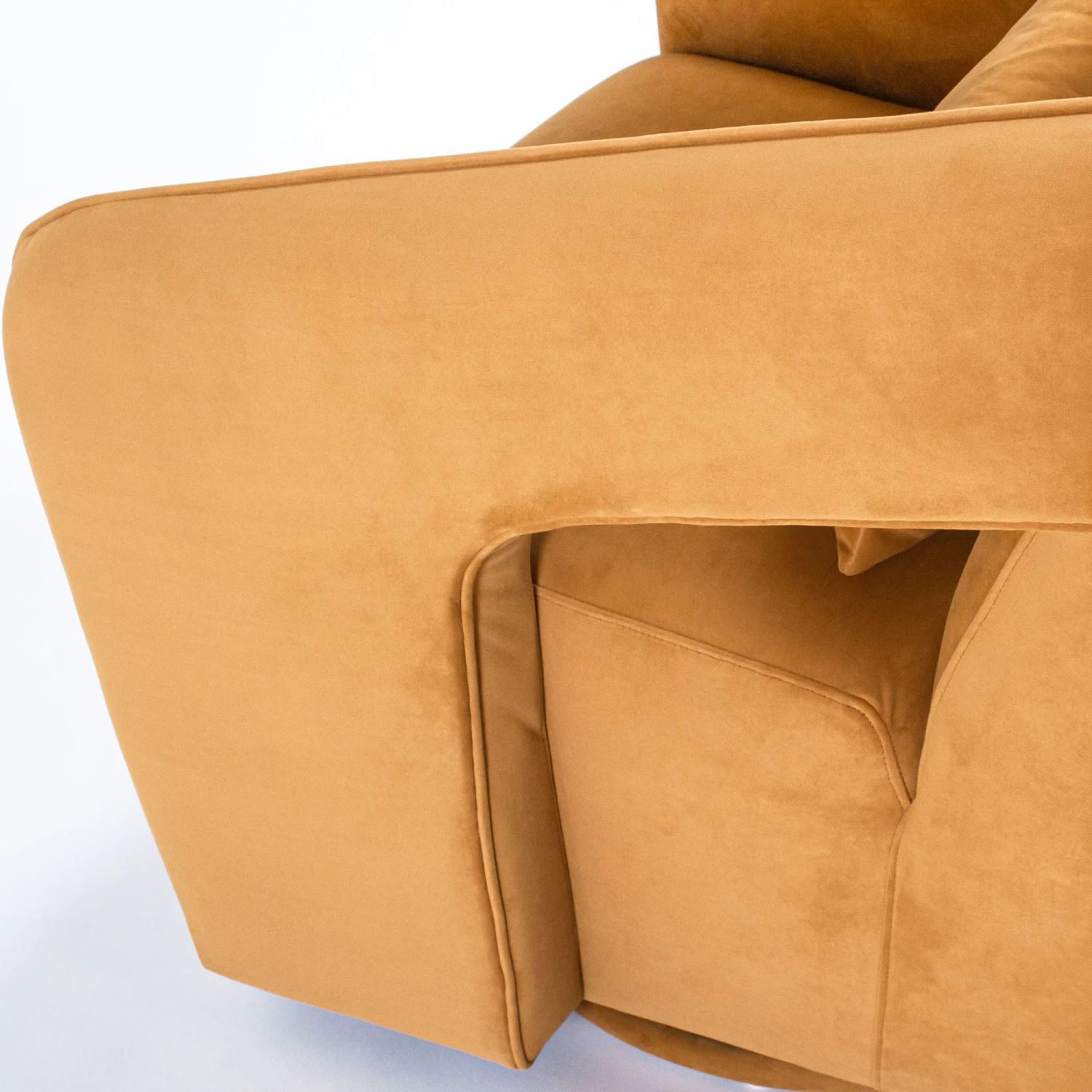 Palmer Swivel Chair In Camel Velvet 5 Palmer Swivel Chair In Camel Velvet - Image 5