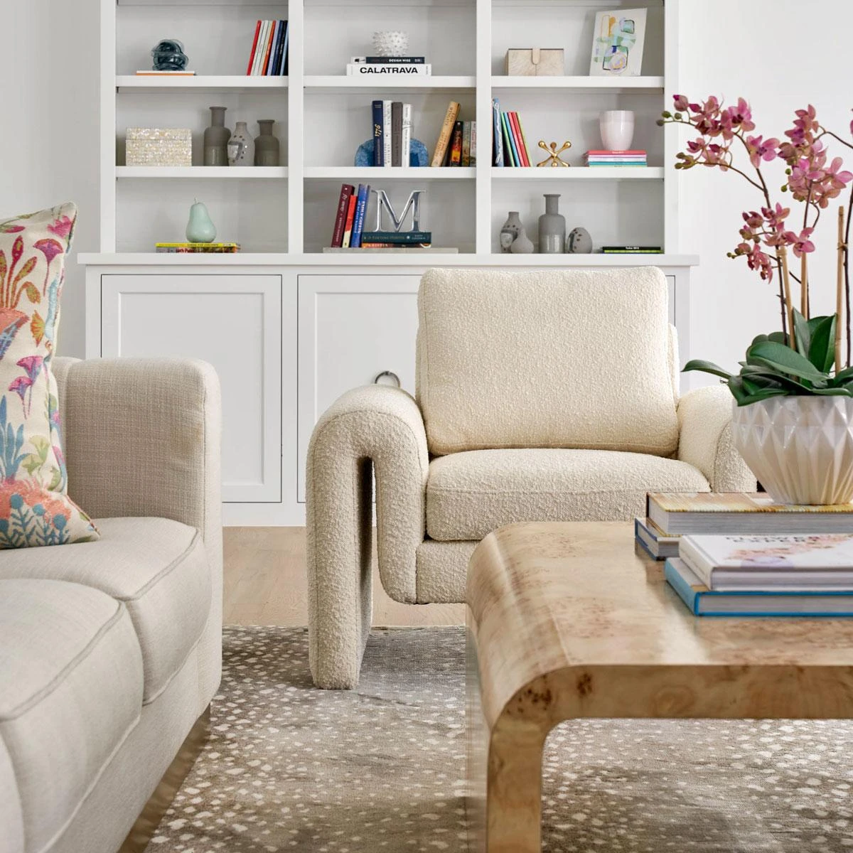 Promenade Chair In Ivory Boucle 2 Promenade Chair In Ivory Boucle - Image 2