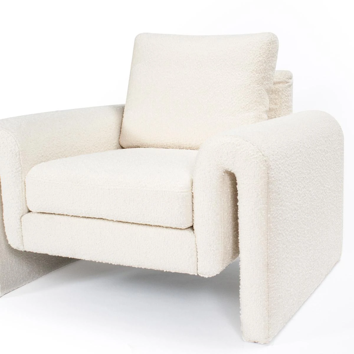 Promenade Chair In Ivory Boucle 3 Promenade Chair In Ivory Boucle - Image 3