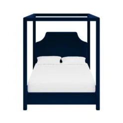 Custom Provence Canopy Bed 35 Custom Provence Canopy Bed -Scout Design Studio ProvenceCanopyBedinAdelaNavyVelvet.01