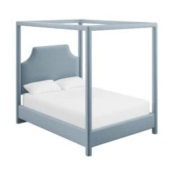 Custom Provence Canopy Bed 21 Custom Provence Canopy Bed -Scout Design Studio ProvenceCanopyBedinClarioIceVelvet.02 2