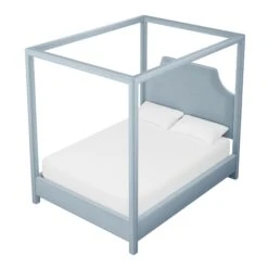 Custom Provence Canopy Bed 22 Custom Provence Canopy Bed -Scout Design Studio ProvenceCanopyBedinClarioIceVelvet.03 2