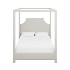 Custom Provence Canopy Bed 23 Custom Provence Canopy Bed -Scout Design Studio ProvenceCanopyBedinClaudethBeigeWoven.01