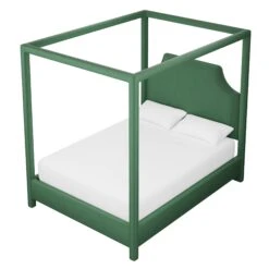 Custom Provence Canopy Bed 31 Custom Provence Canopy Bed -Scout Design Studio ProvenceCanopyBedinEvelynEmeraldVelvet.03