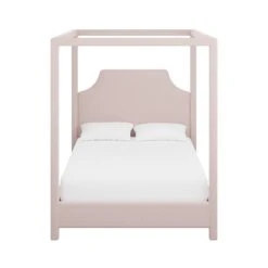 Custom Provence Canopy Bed 32 Custom Provence Canopy Bed -Scout Design Studio ProvenceCanopyBedinFrancisBlushWoven.01