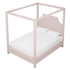 Custom Provence Canopy Bed 34 Custom Provence Canopy Bed -Scout Design Studio ProvenceCanopyBedinFrancisBlushWoven.03