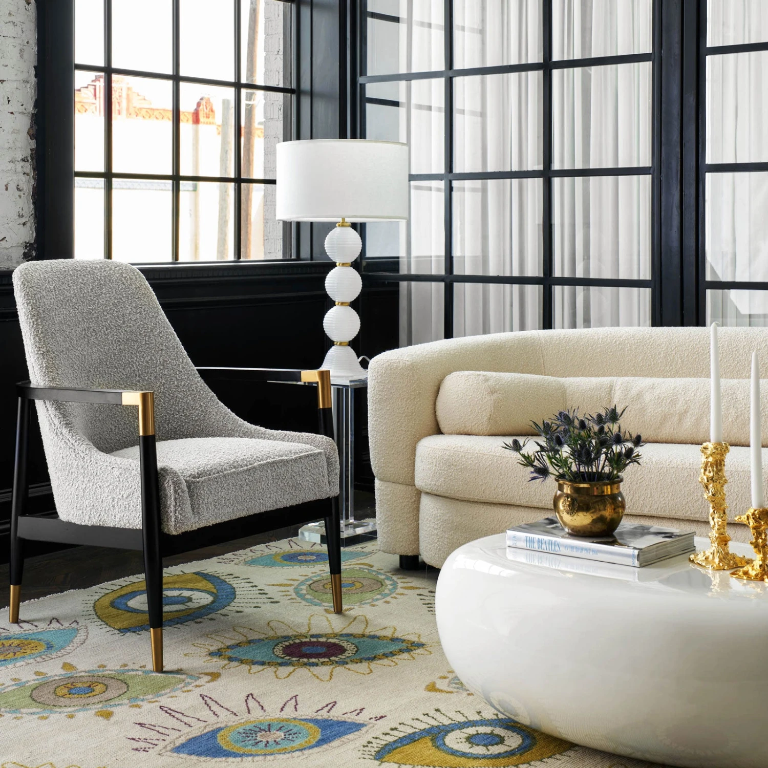 Santarelli Lounge Chair In Grey Boucle 2 Santarelli Lounge Chair In Grey Boucle - Image 2