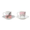 Set Of 2 Espresso Cup & Saucers - Dog/Zebra