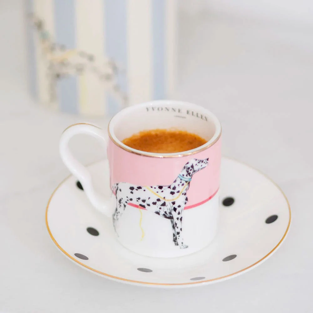 Set Of 2 Espresso Cup & Saucers - Dog/Zebra 5 Set Of 2 Espresso Cup & Saucers - Dog/Zebra - Image 5