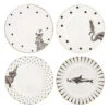 Set Of 4 Monochrome Animal Plates