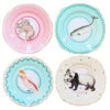 Set Of 4 Pretty Pastel Animal Cake Plates