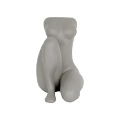 Sitting Lady Plant Pot - Warm Grey