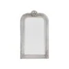 Small Grey Wash Mirror With Decorative Wreath Top