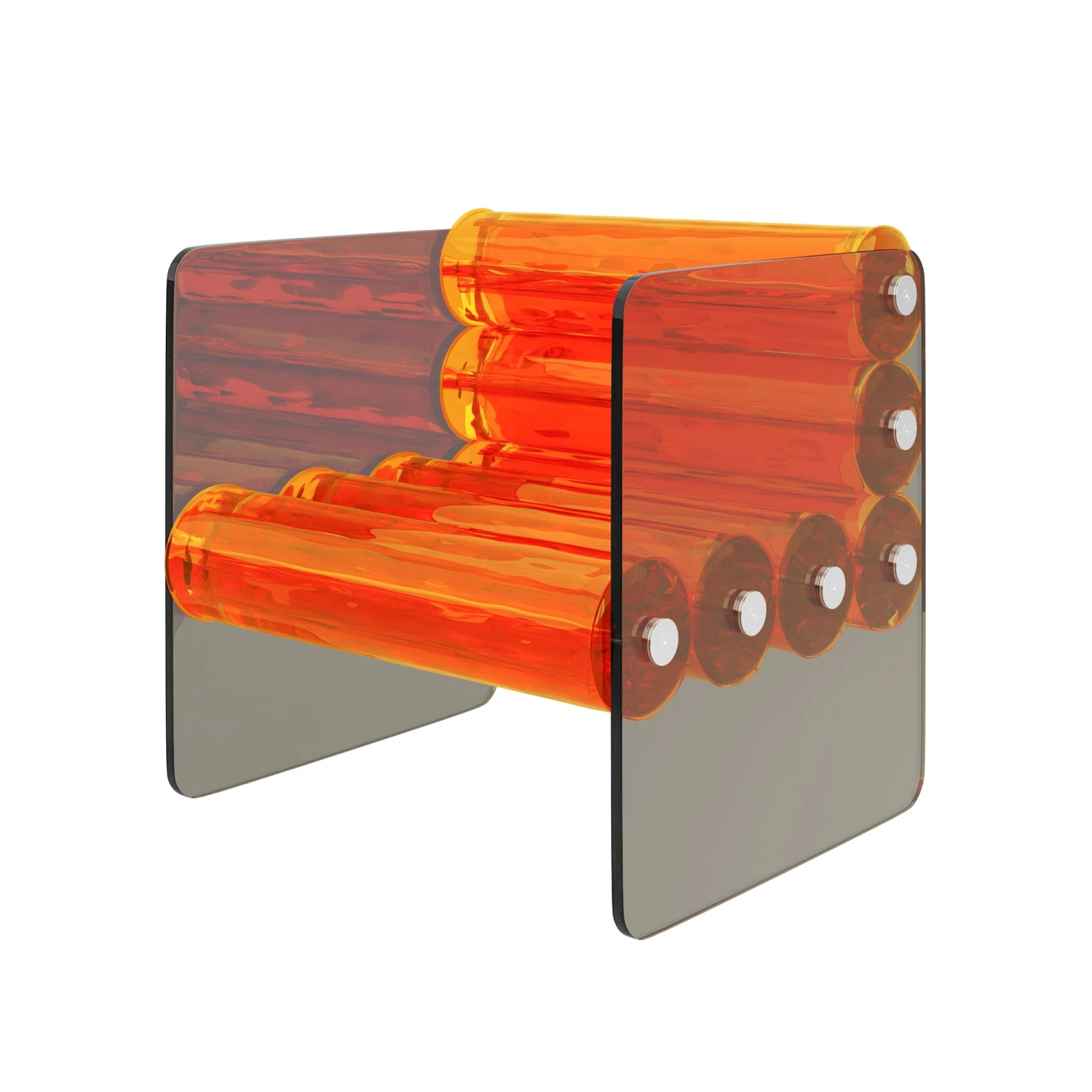 Smokey Orange Acrylic Armchair 1 Smokey Orange Acrylic Armchair