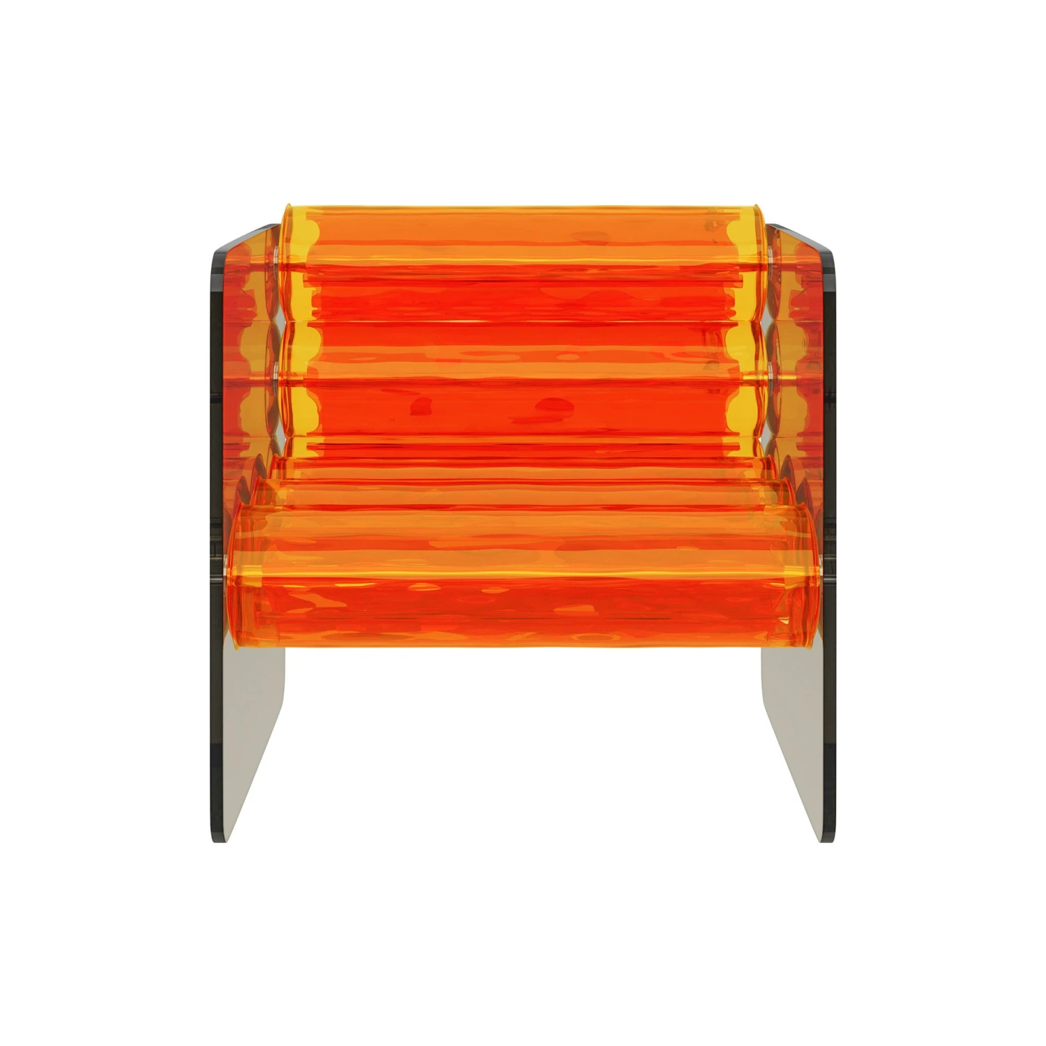 Smokey Orange Acrylic Armchair 3 Smokey Orange Acrylic Armchair - Image 3