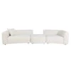 The Straight Talker Sectional In Ivory Boucle