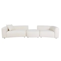 The Straight Talker Sectional In Ivory Boucle
