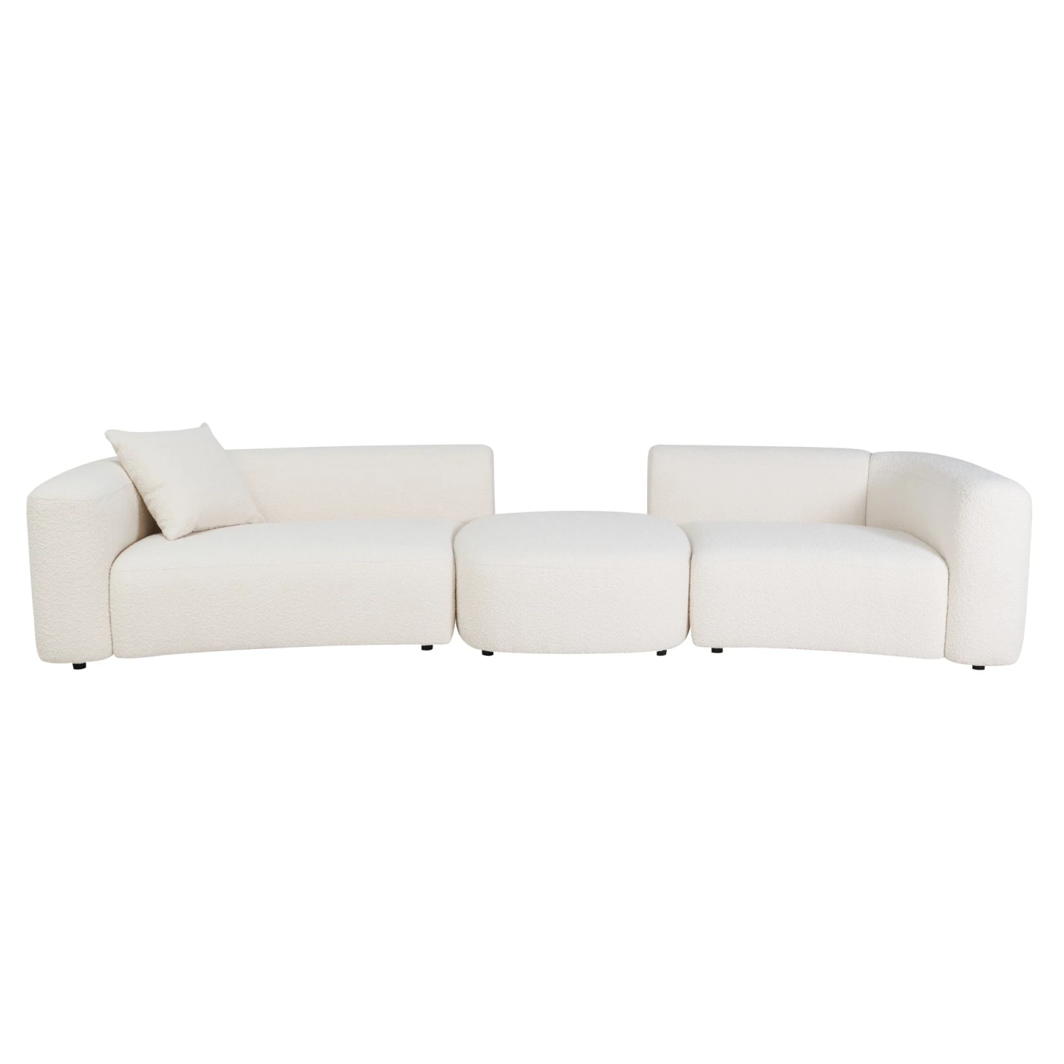 The Straight Talker Sectional In Ivory Boucle 1 The Straight Talker Sectional In Ivory Boucle