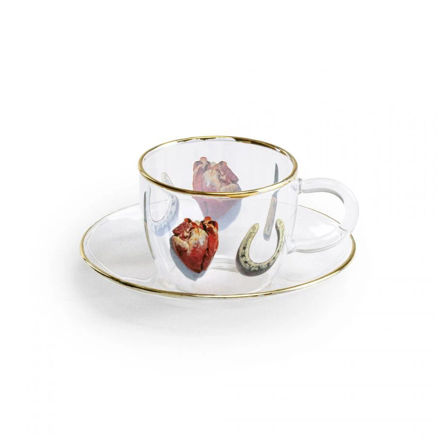 Toiletpaper Glass Coffee Set - I Love You By Seletti 1 Toiletpaper Glass Coffee Set - I Love You By Seletti