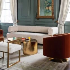 Westland Bench In Ivory Boucle -Scout Design Studio Westland Bench in Ivory.06