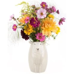 White Faced Suffolk Sheep Flower Vase 6 White Faced Suffolk Sheep Flower Vase -Scout Design Studio WhiteFacedSuffolkSheepFlowerVase.03