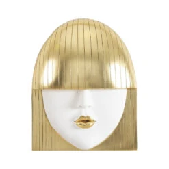 Fashion Faces Large Kiss Wall Art - Gold